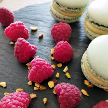 Pavlova framboise pistache