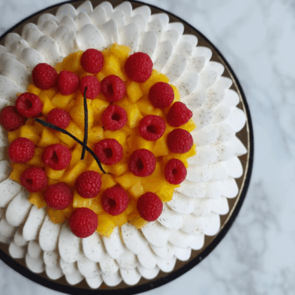 Pavlova mangue framboise